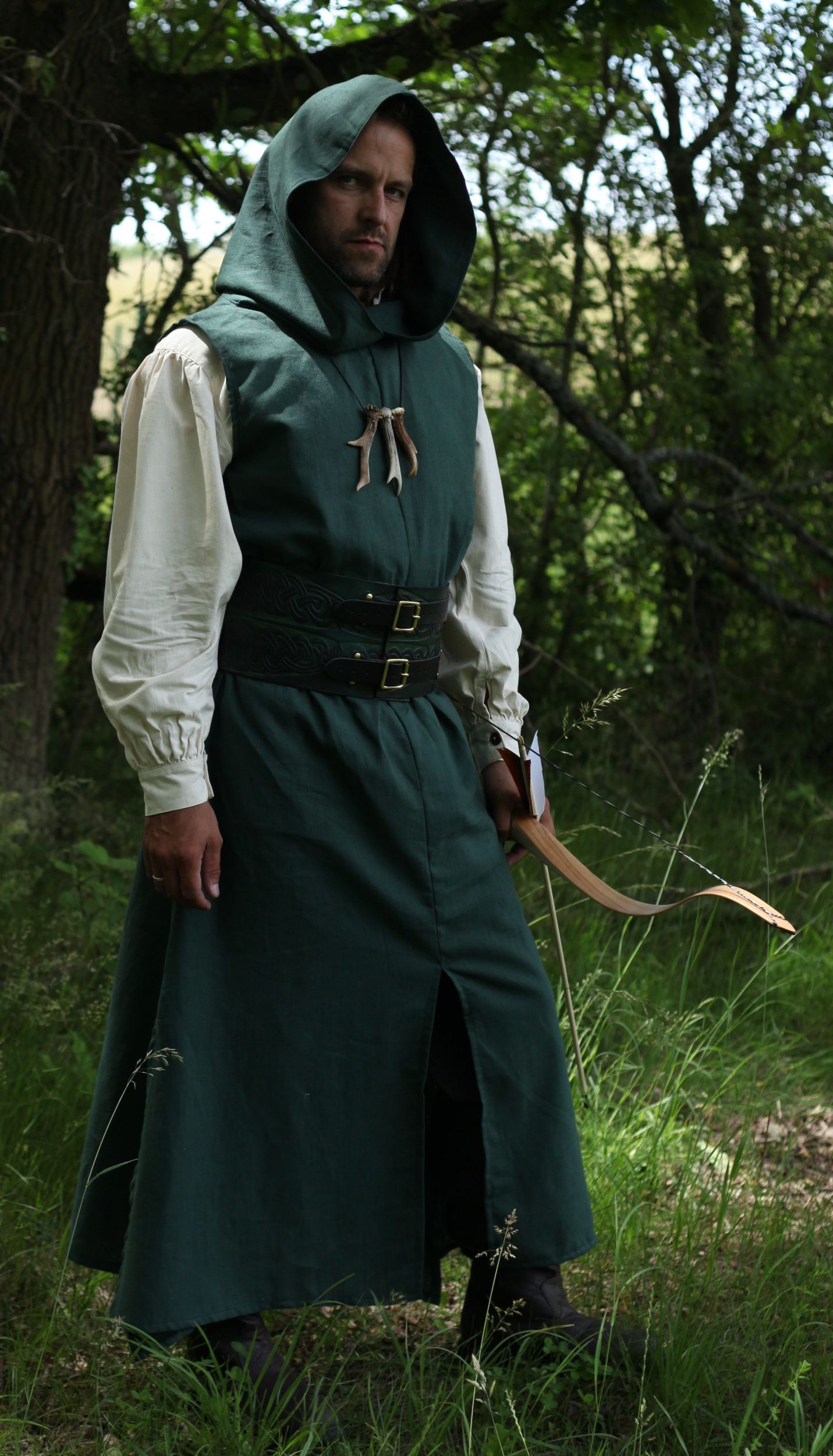 Breiter LARP Ledergürtel, grün