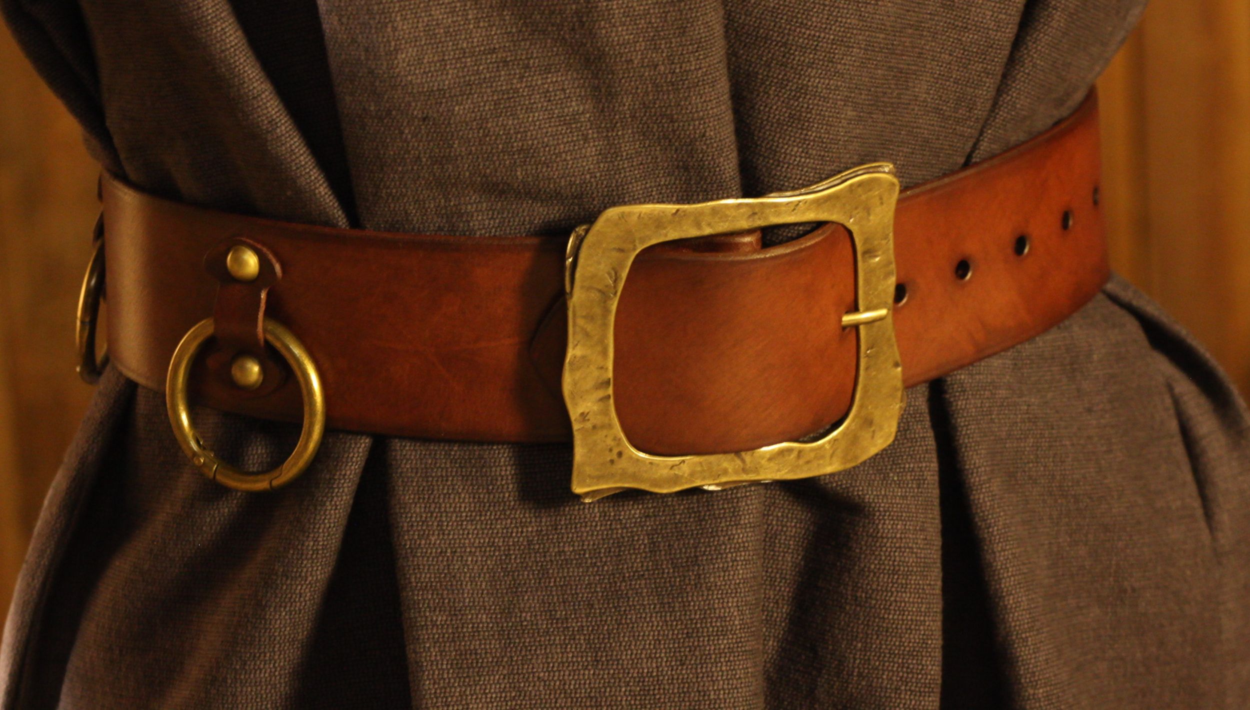 Ledergürtel 6cm Breite mit Ringen