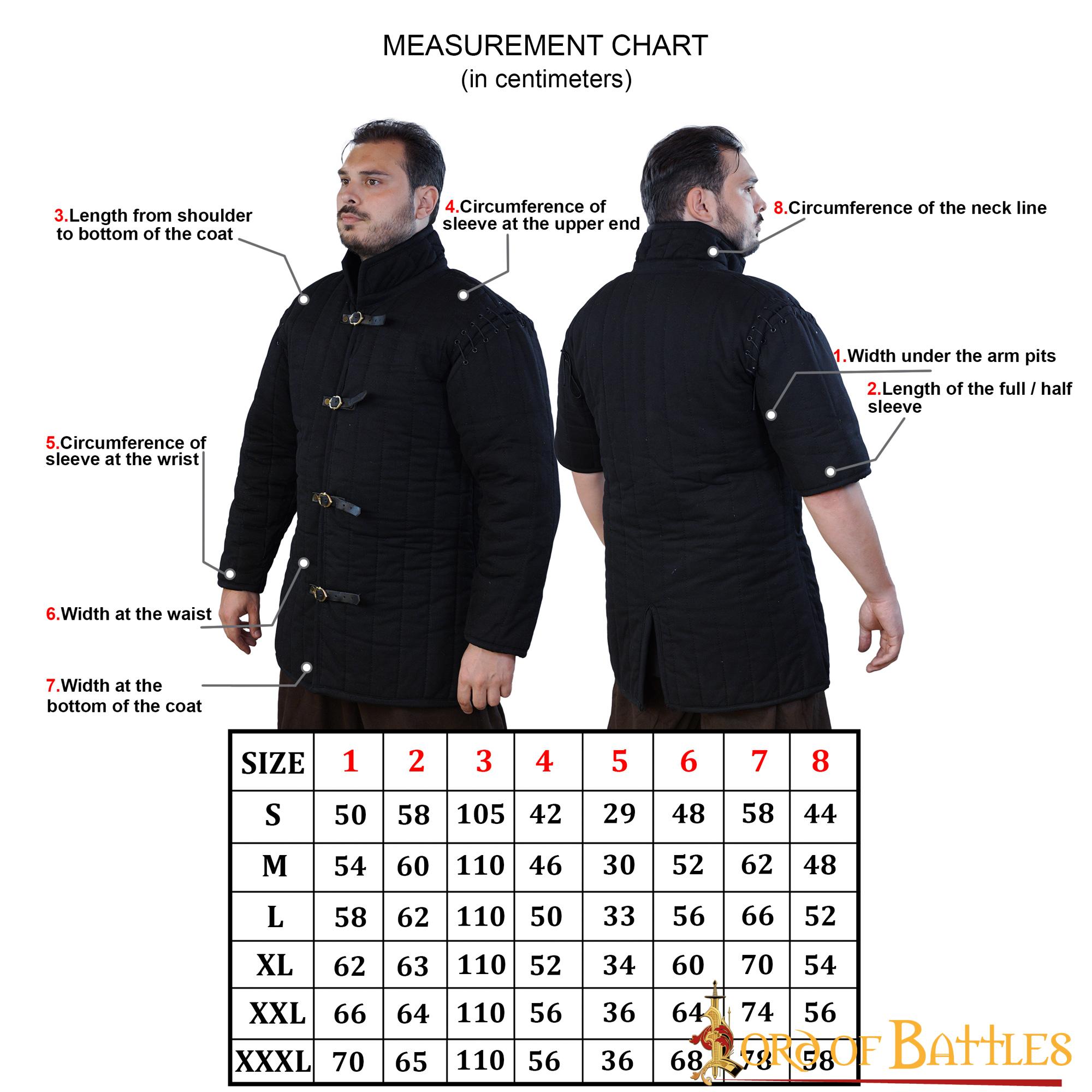 Schwarzer Mittelalterlicher Gambeson (Typ 1)