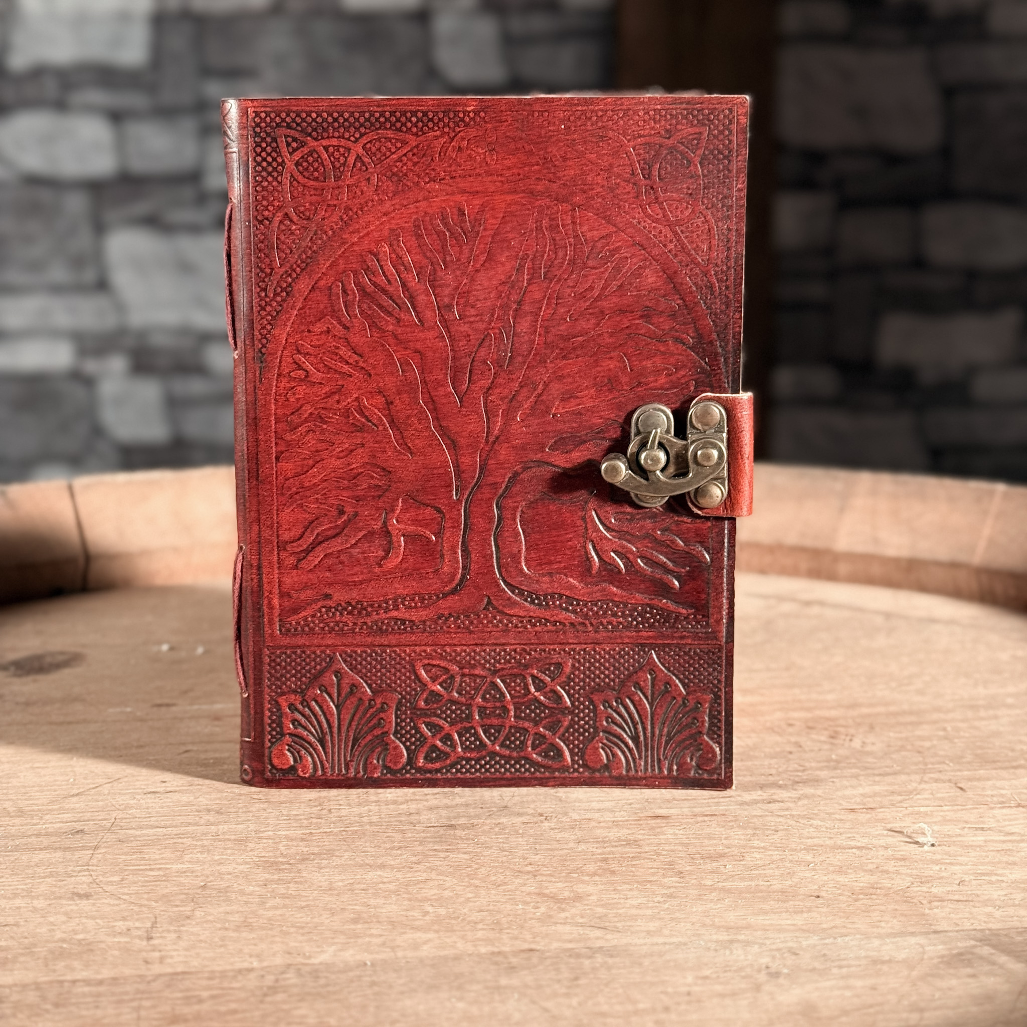 Notizbuch Lebensbaum, echtes Leder