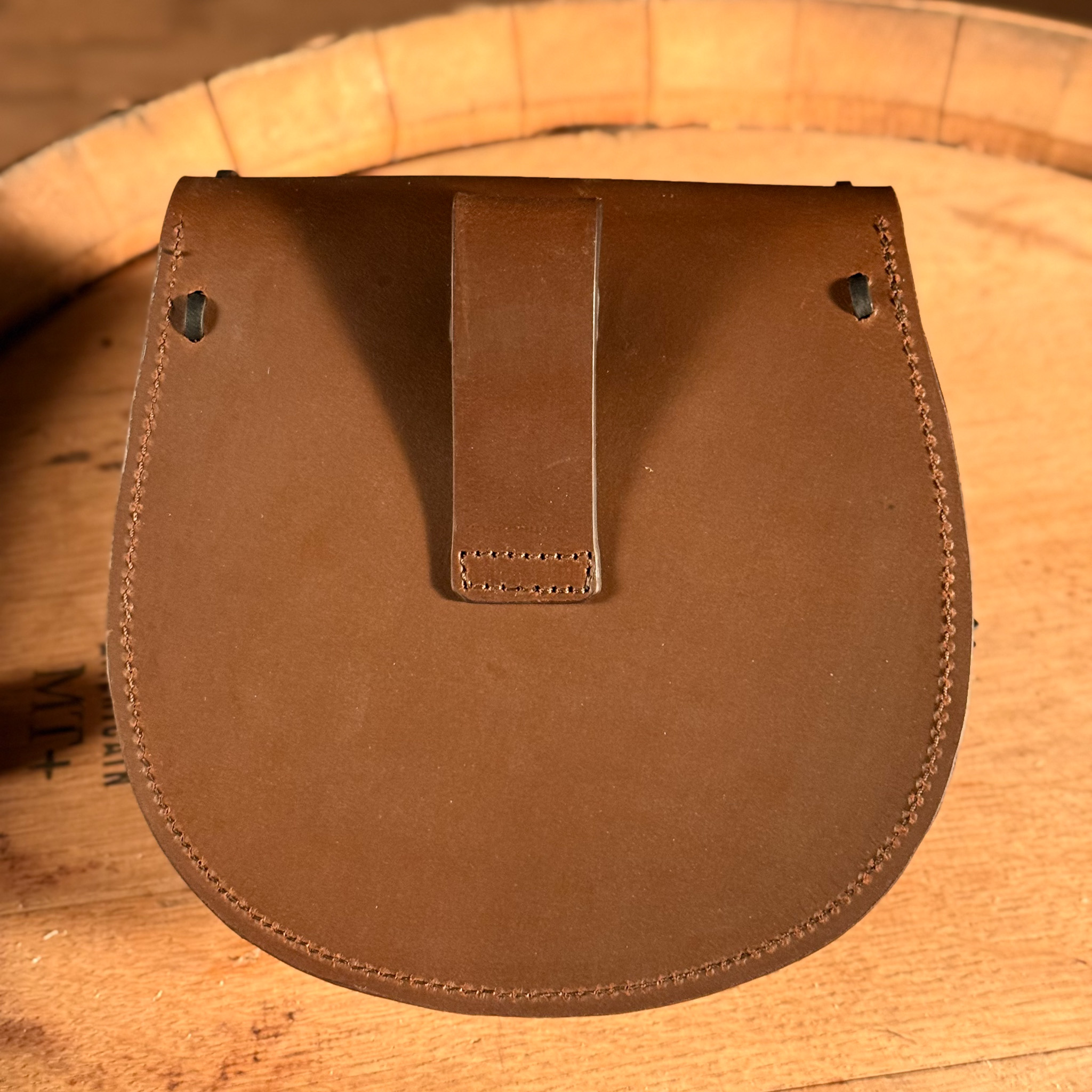 Schottischer Sporran, Ledergürteltasche, braun