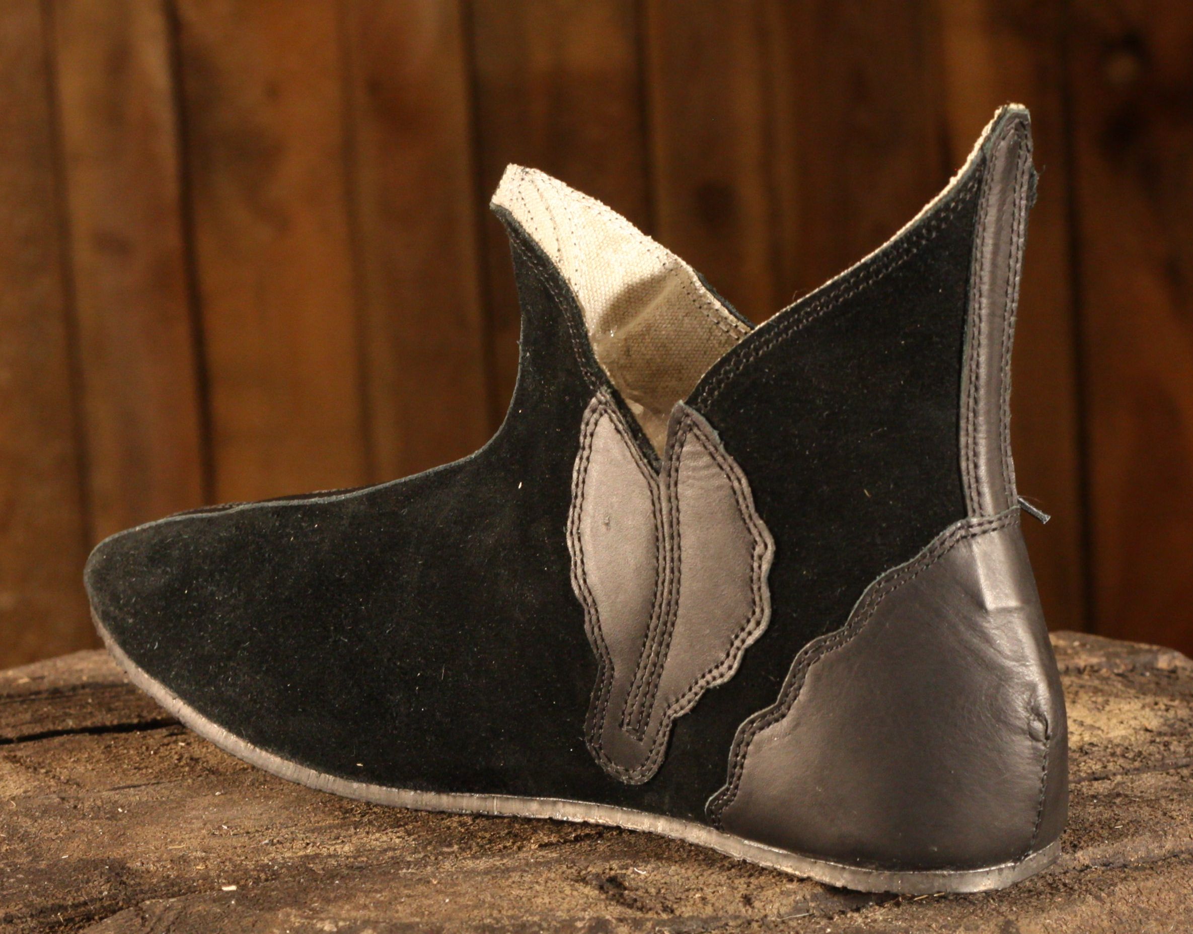 Mittelalterschuh Halbstiefel, schwarz