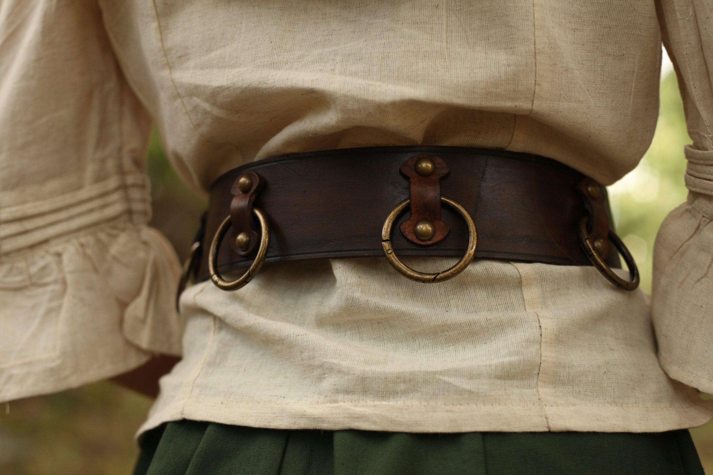 Ledergürtel 6cm Breite mit Ringen