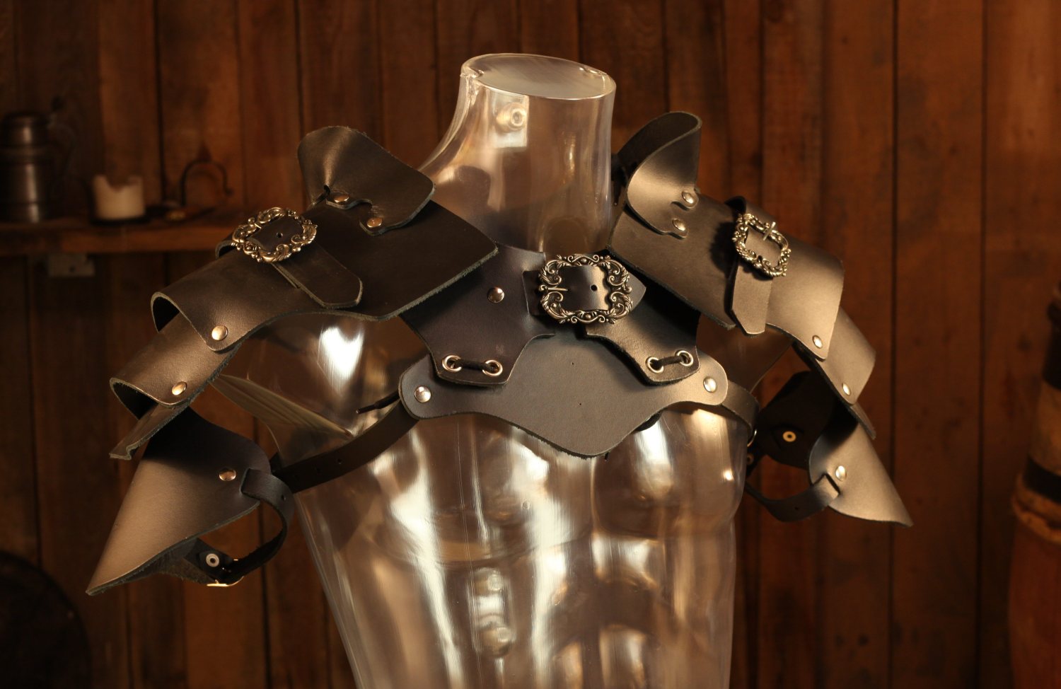 Lederschultern Dieb schwarz