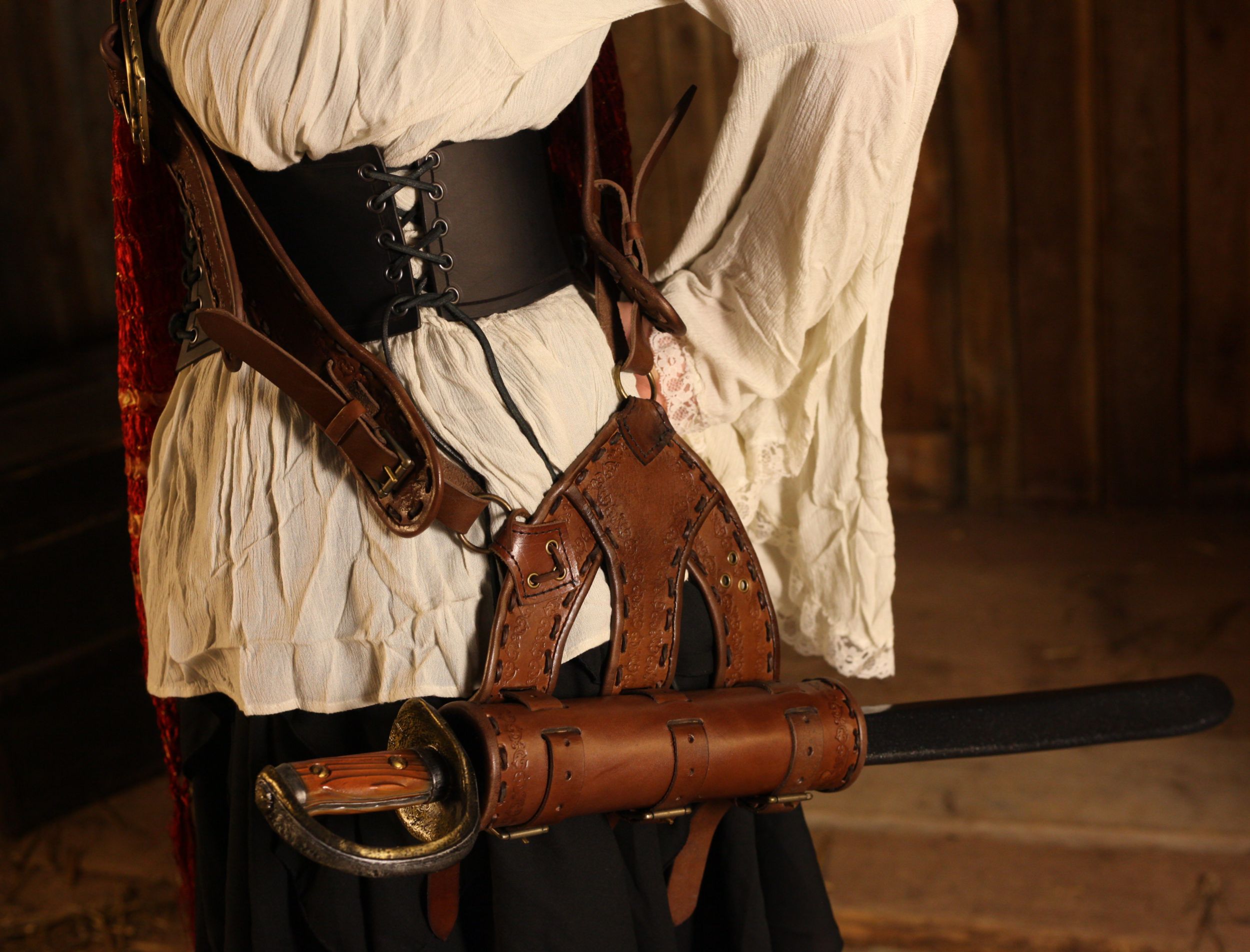 Piraten Schwertgehänge braun