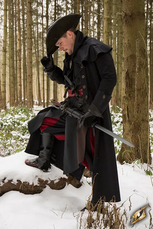Hexenjägermantel Hellsing, schwarz