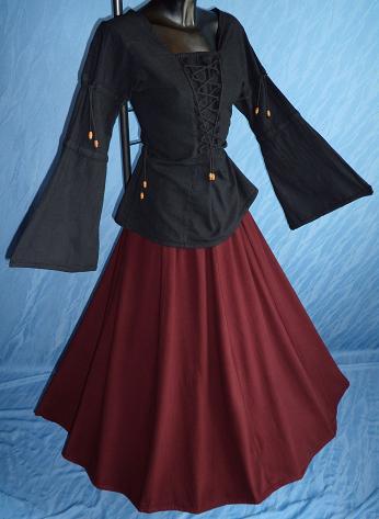 Mittelalter-Bluse, uni