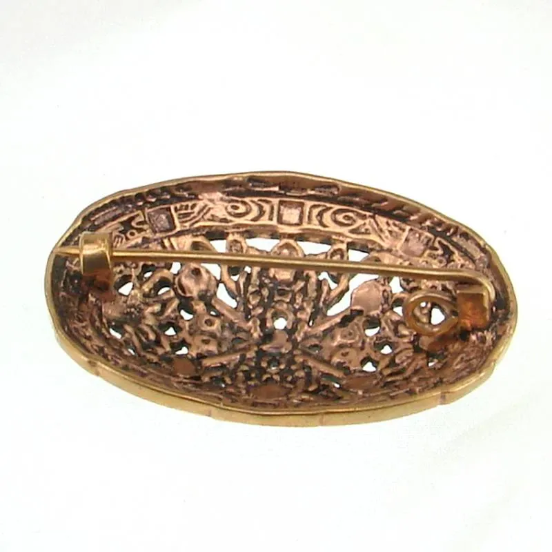 Bronze Ovalfibel Brosche Wikinger Schalenfibel