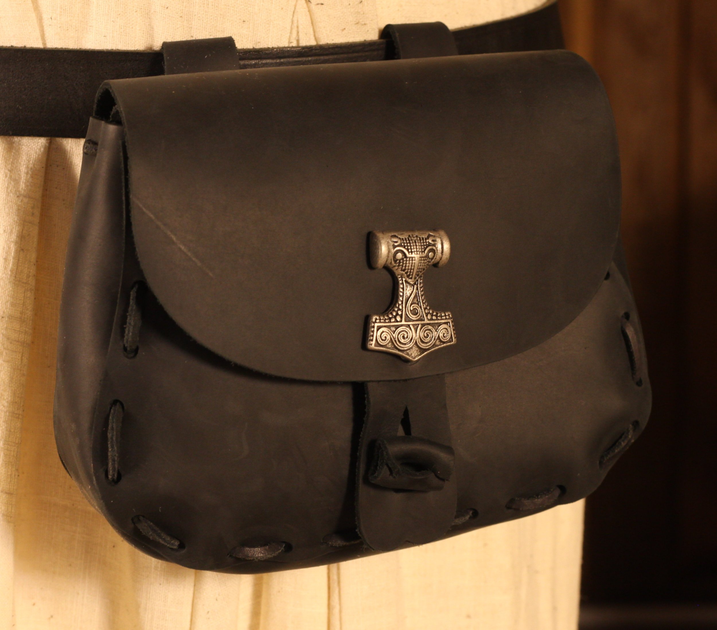 Bourse médiévale noir Marteau Thor, Schonenhammer