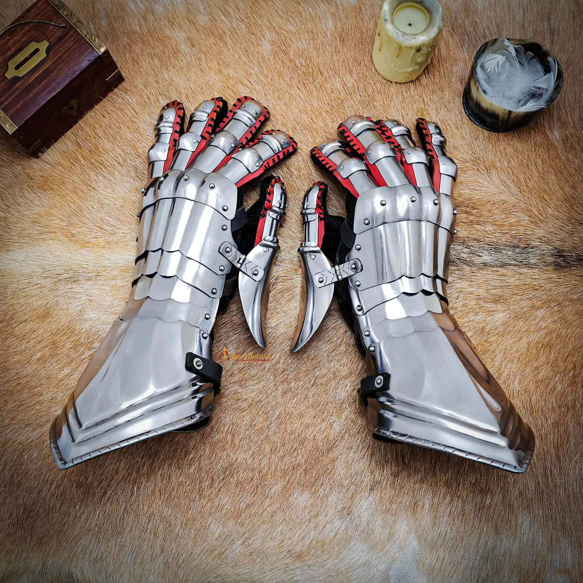 Mittelalterliche Plattenhandschuhe 1,3mm