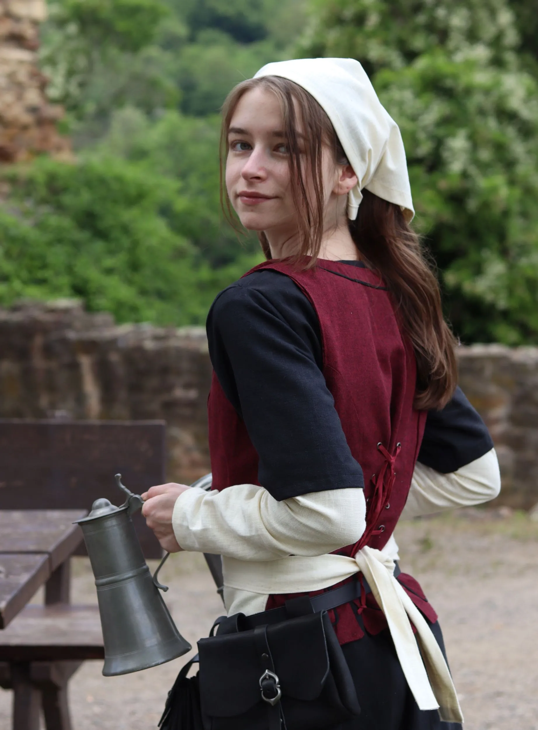 Kurzarmkleid aus Leinen Agnes