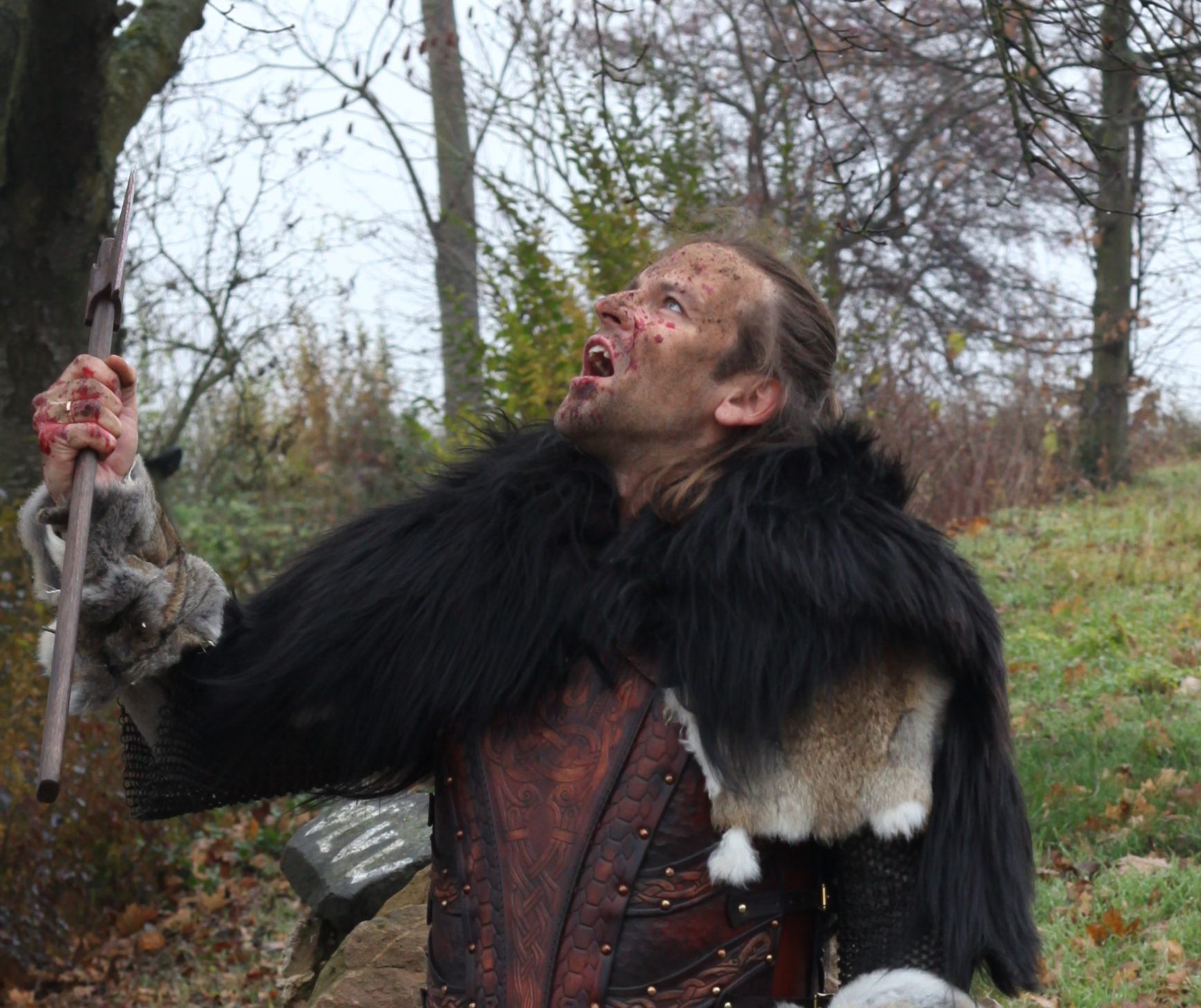 LARP Fellüberwurf schwarz/braun