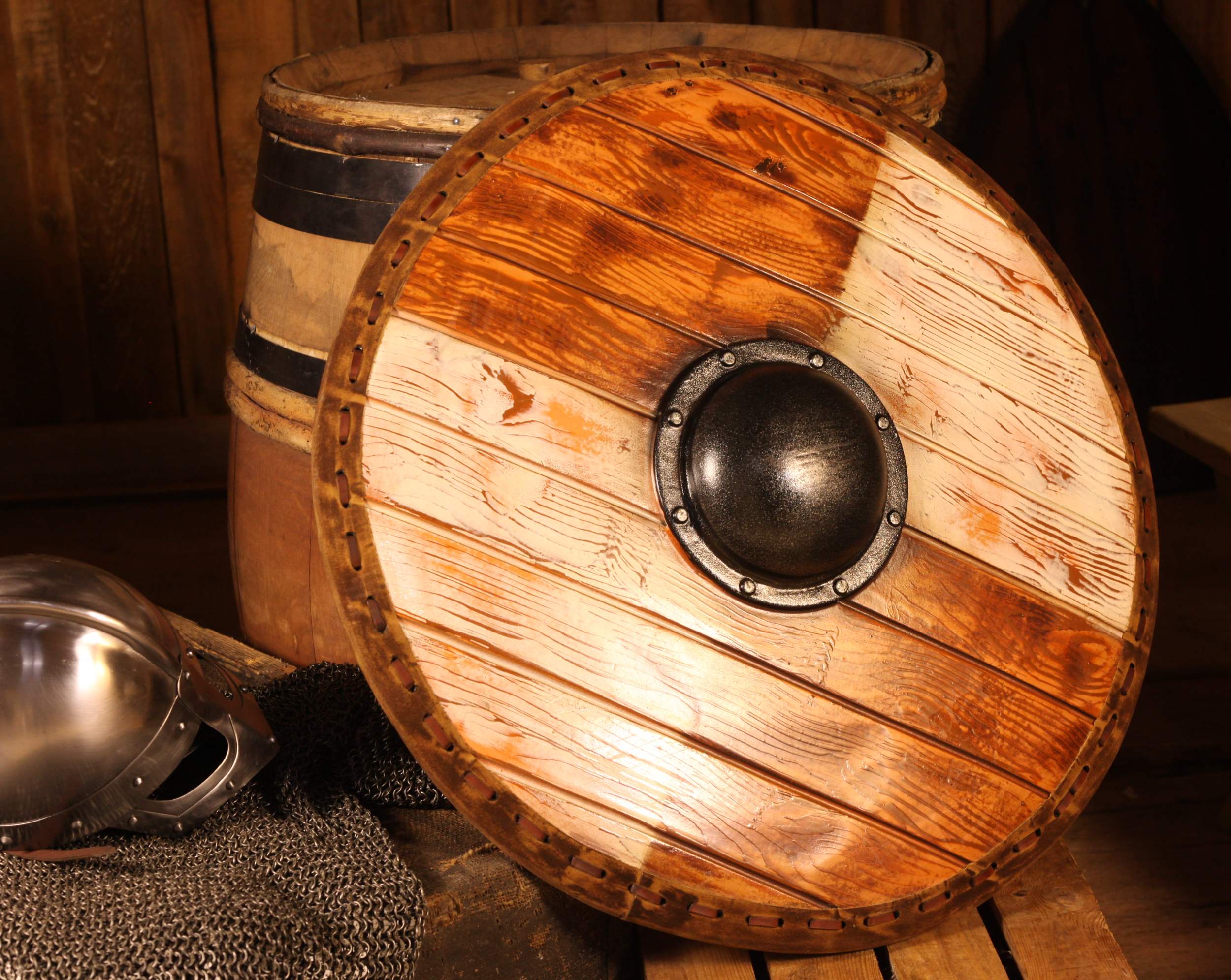 Thegn Schild Holz/weiß 70cm