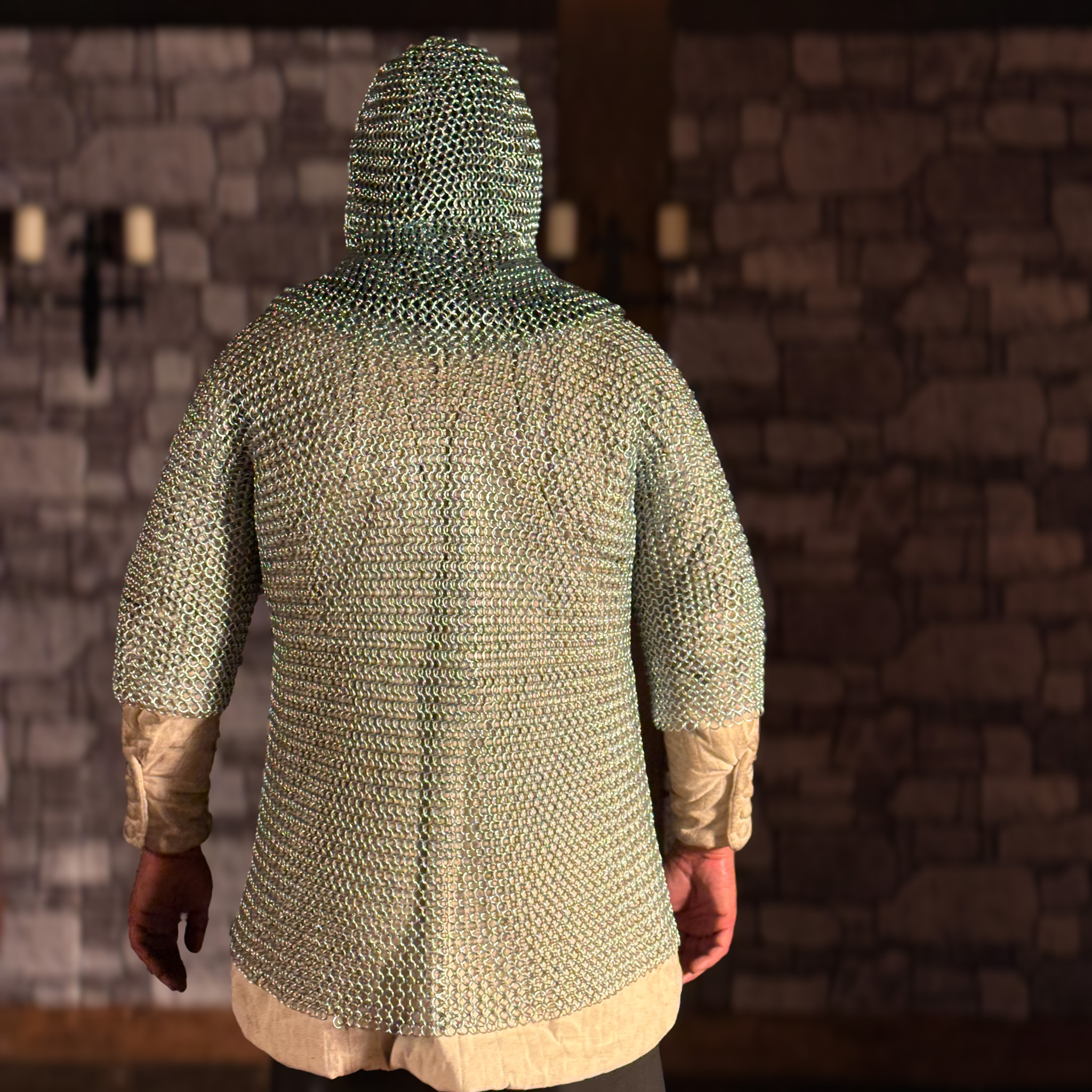 Kettenhemd Haubergeon + Kettenhaube 10mm, verzinkt