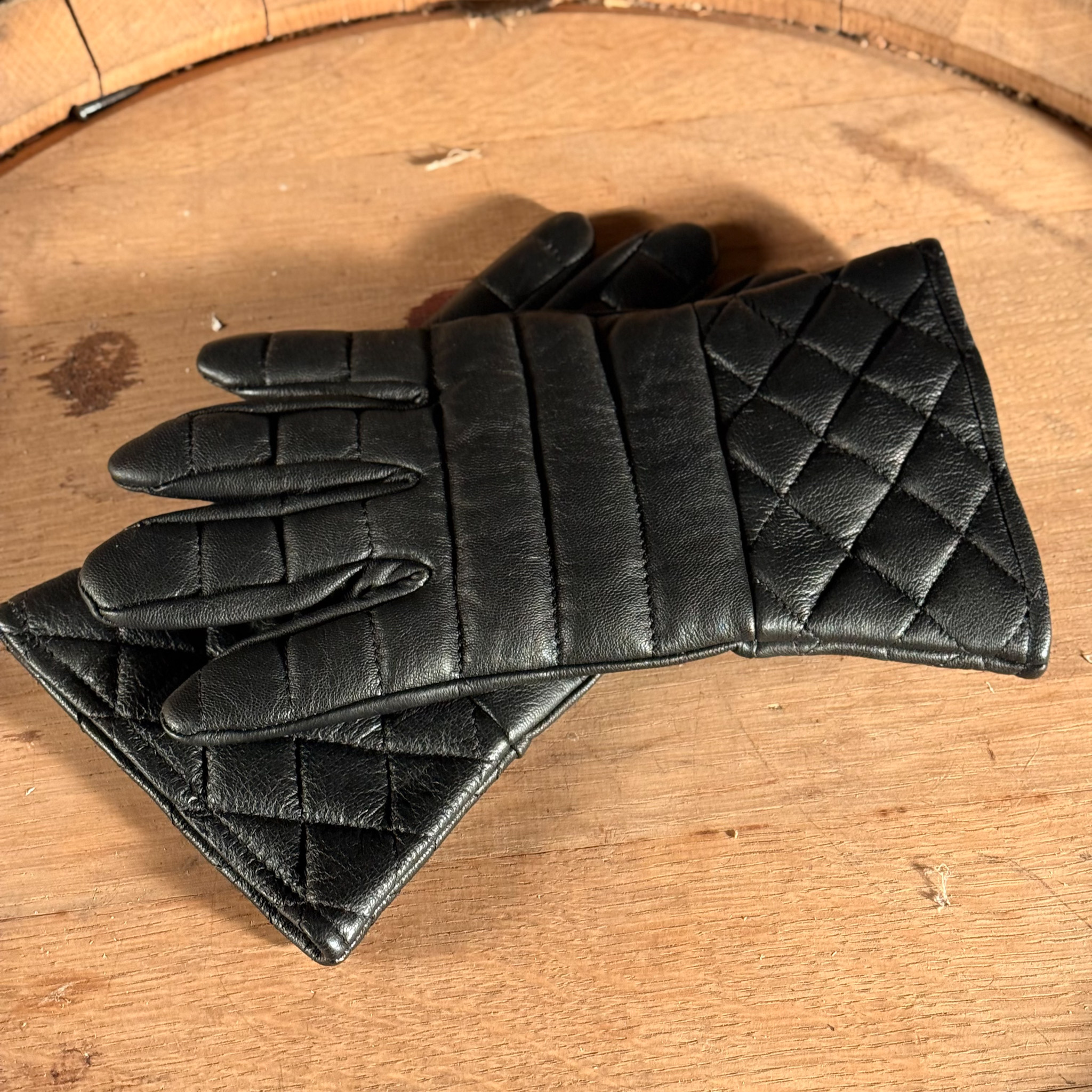 Schwarze Lederhandschuhe, gepolstert für HEMA, etc