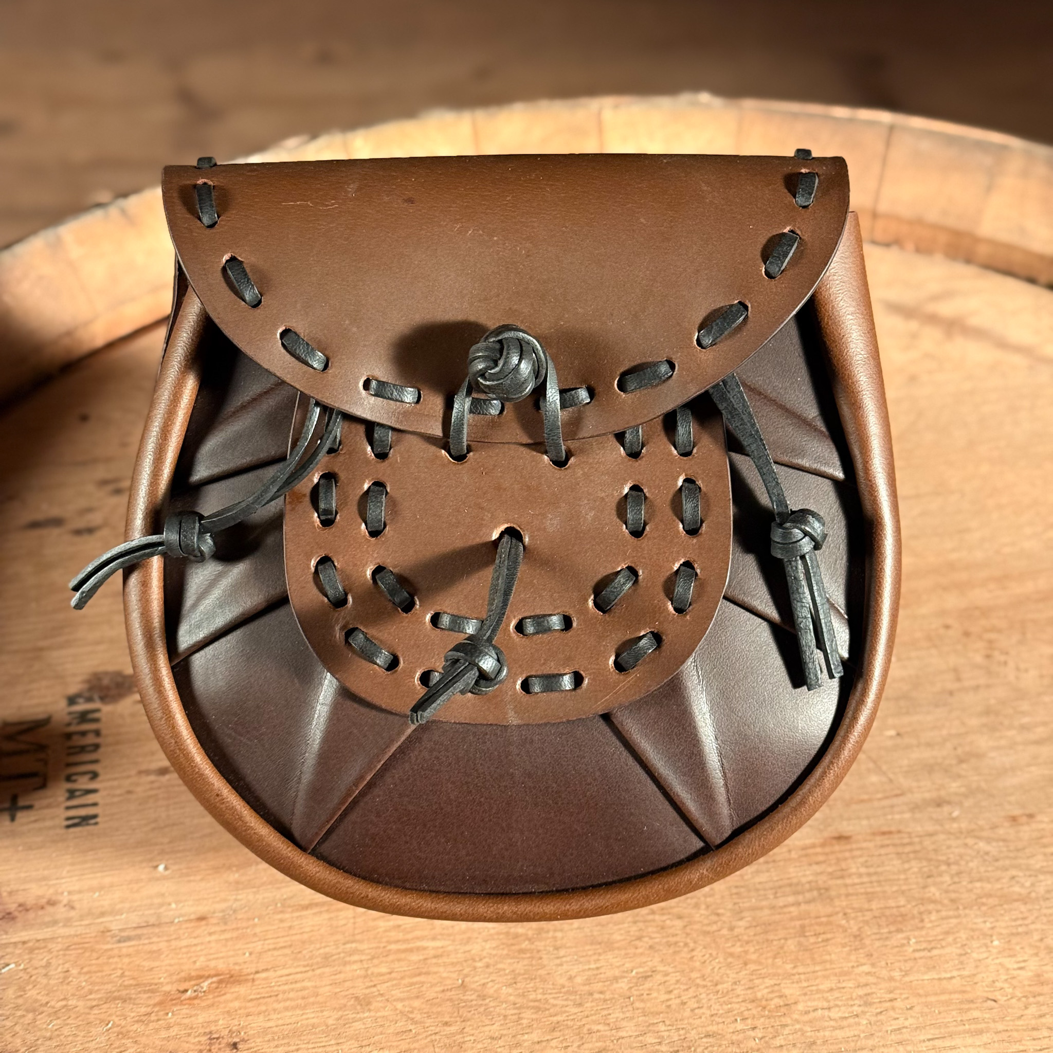 Schottischer Sporran, Ledergürteltasche, braun