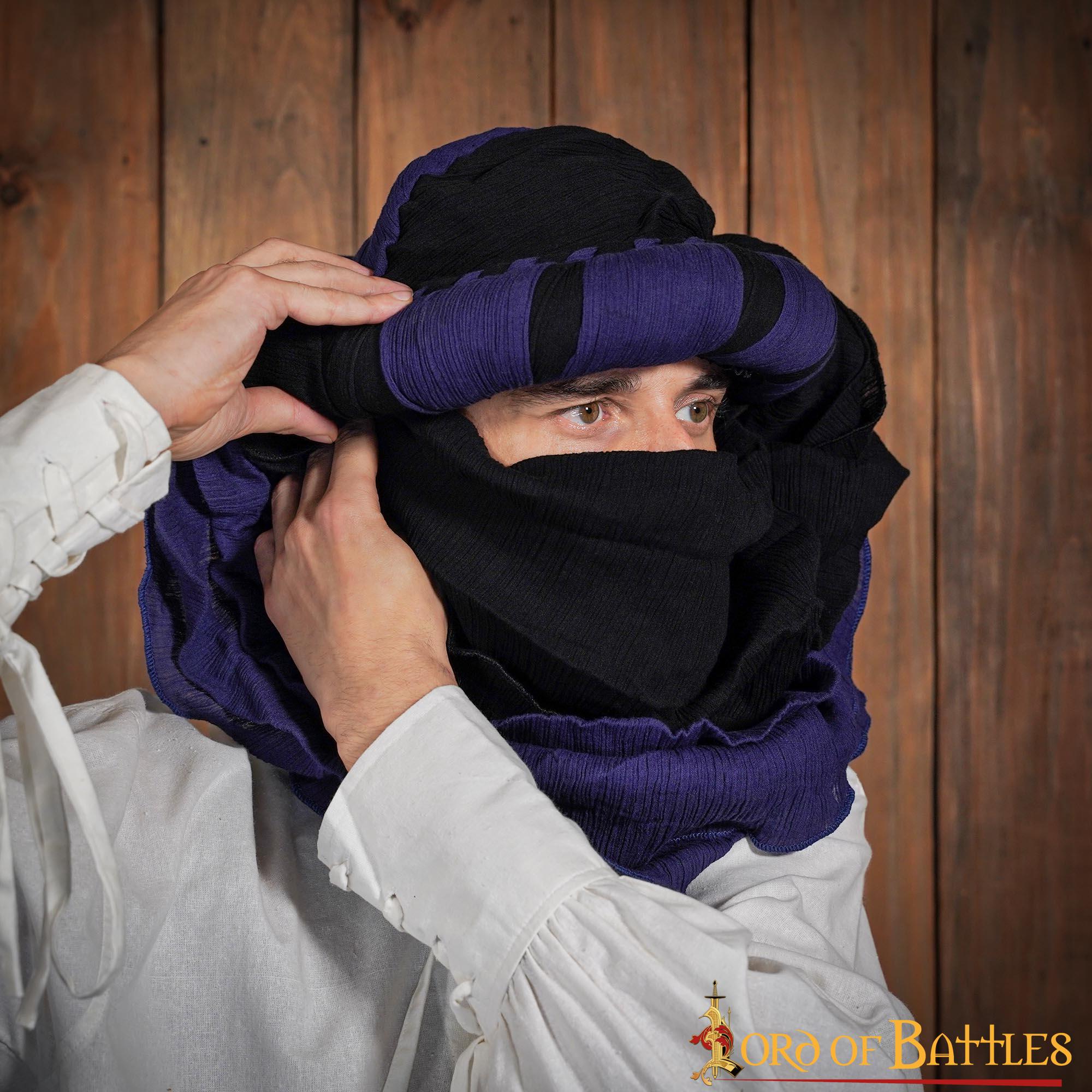 Arabischer Turban - schwarz-lila