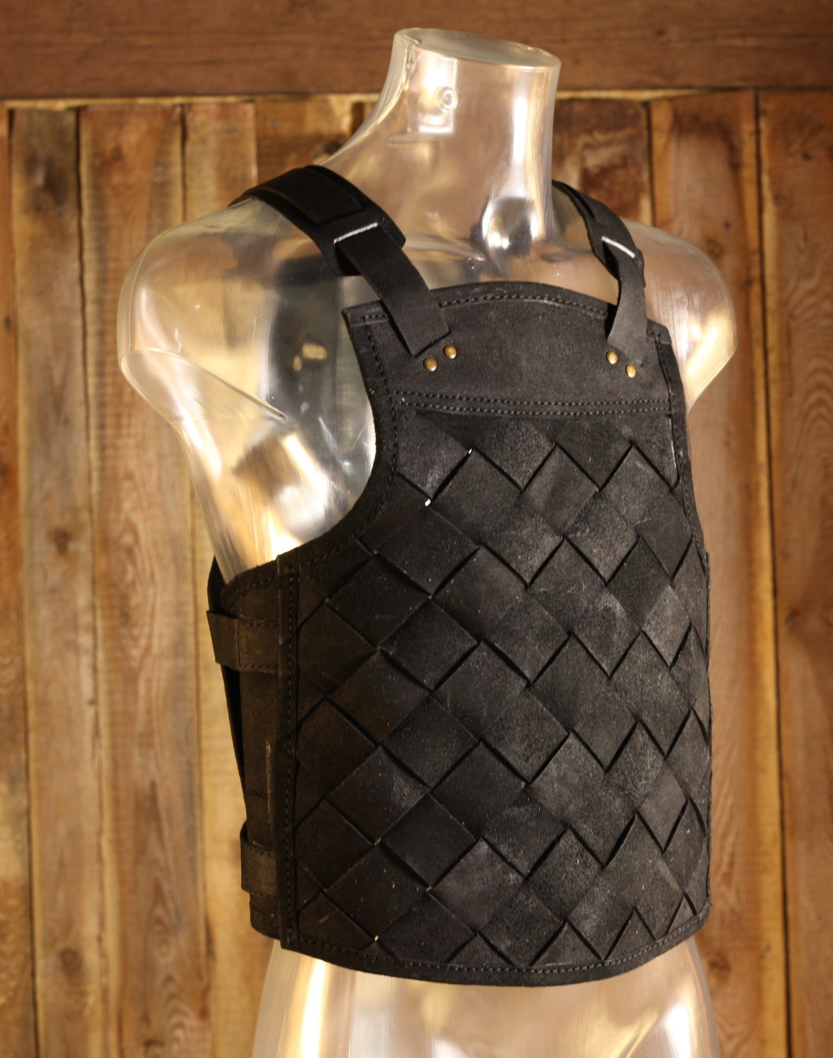 Schwarze Wikingerrüstung aus Leder