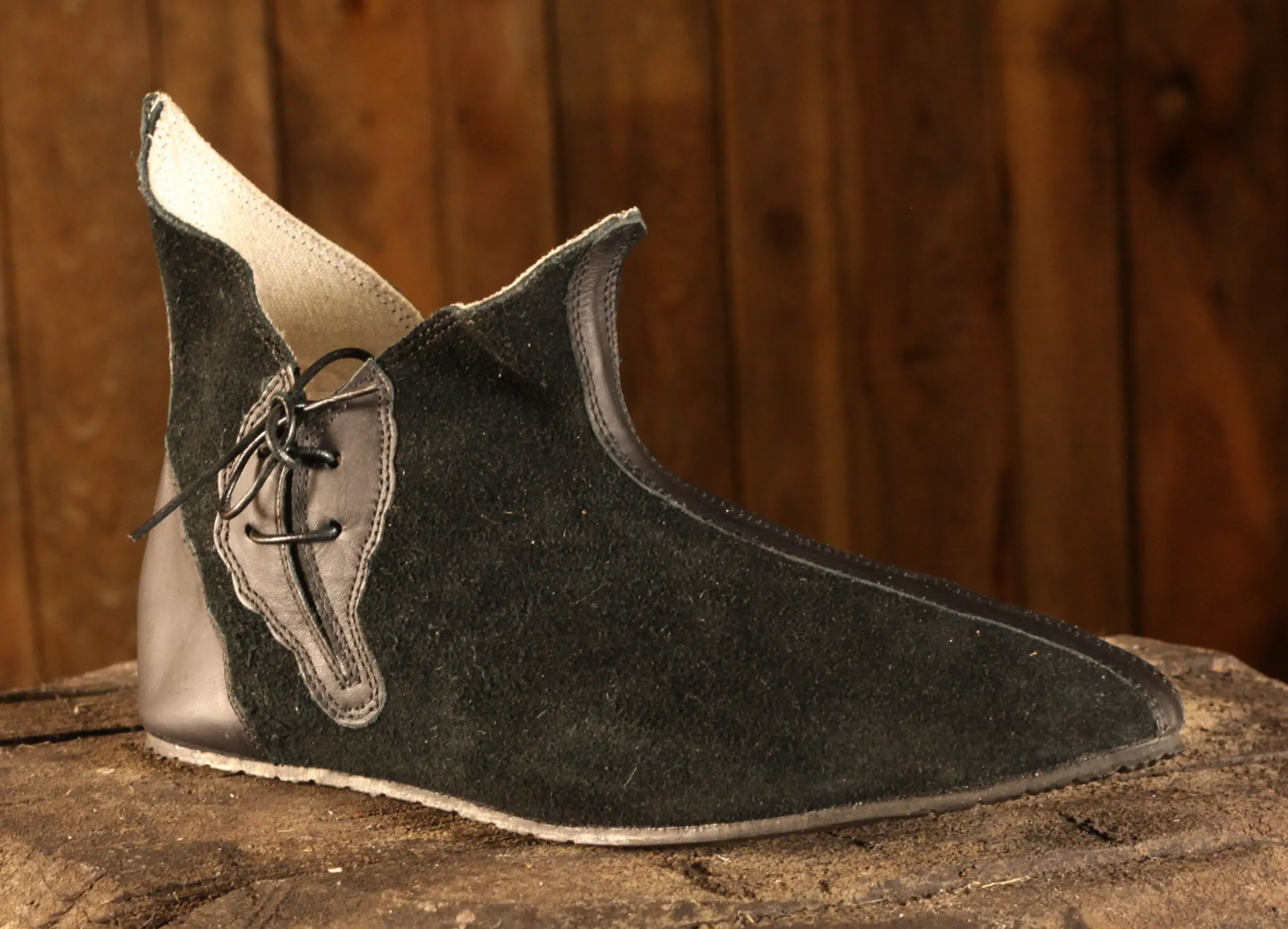 Mittelalterschuh Halbstiefel, schwarz